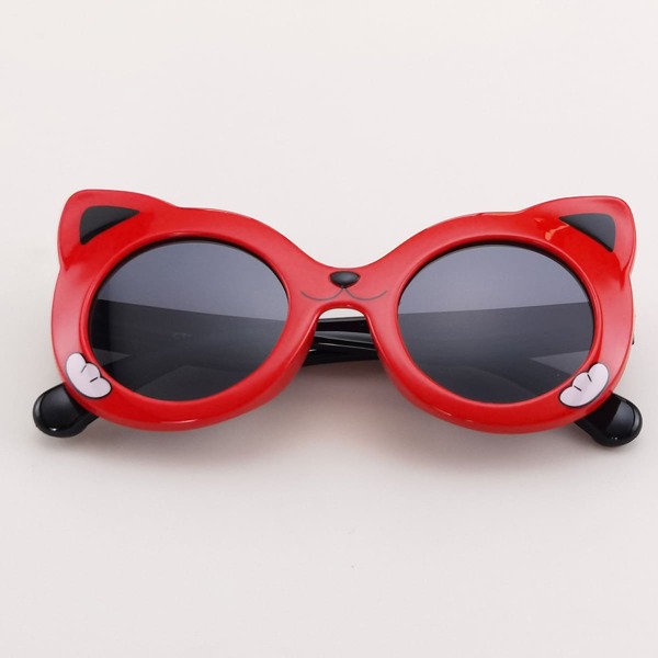 

Kids Cat Ear Decor Polarized Sunglasses, Red