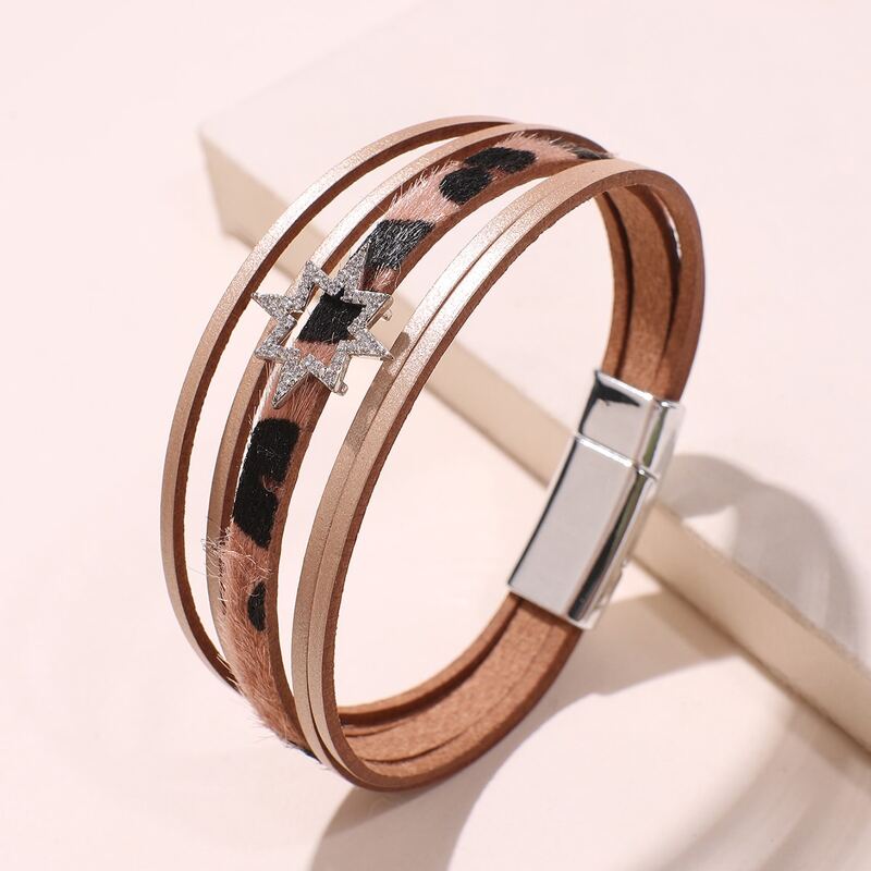 

Leopard Star Bracelet, Brown
