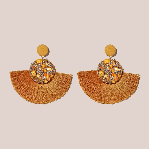 

Tassel Decor Drop Earrings, Yellow