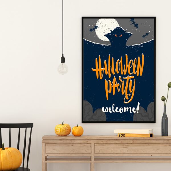 

Halloween Cartoon Graphic Wall Painting Without Frame, Multicolor