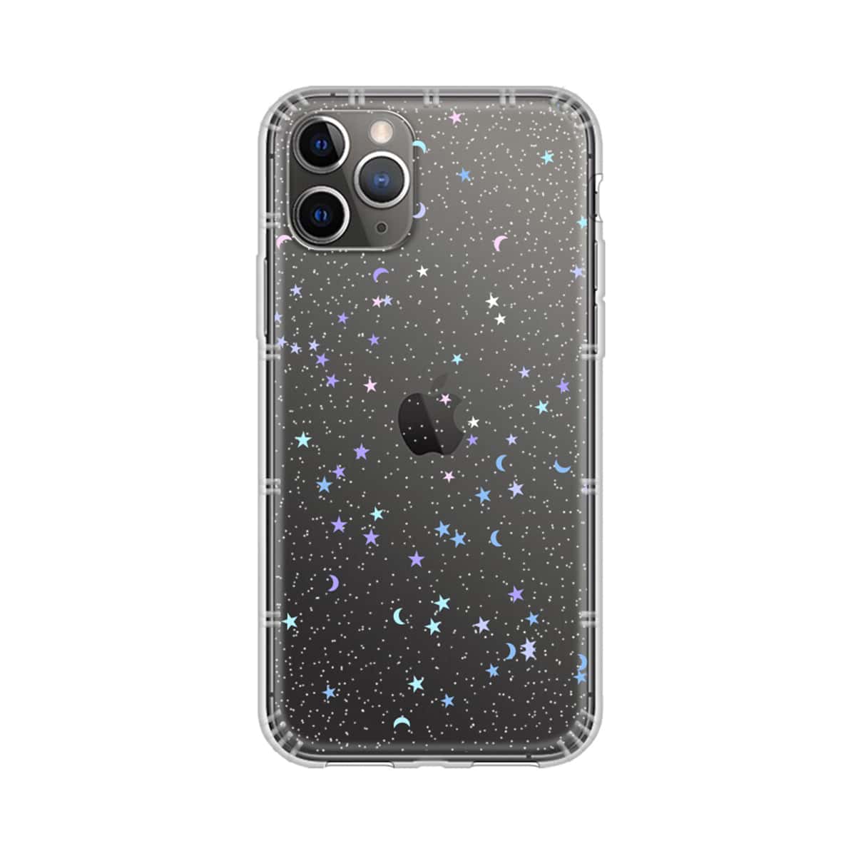 

1pc Galaxy Print Clear iPhone Case, Multicolor
