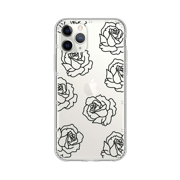 

1pc Rose Print Clear iPhone Case