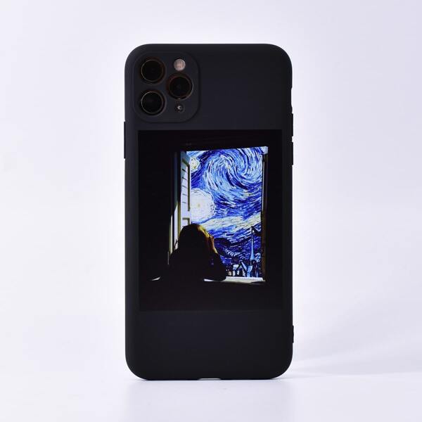 

1pc Graphic iPhone Case, Multicolor