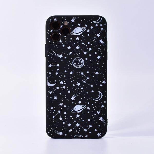 

1pc Galaxy Print iPhone Case, Multicolor