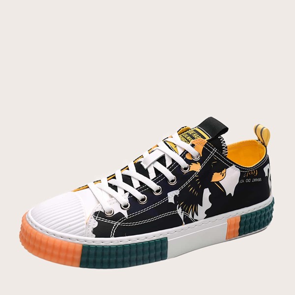 

Men Lace-up Front Wide Fit Sneakers, Yellow