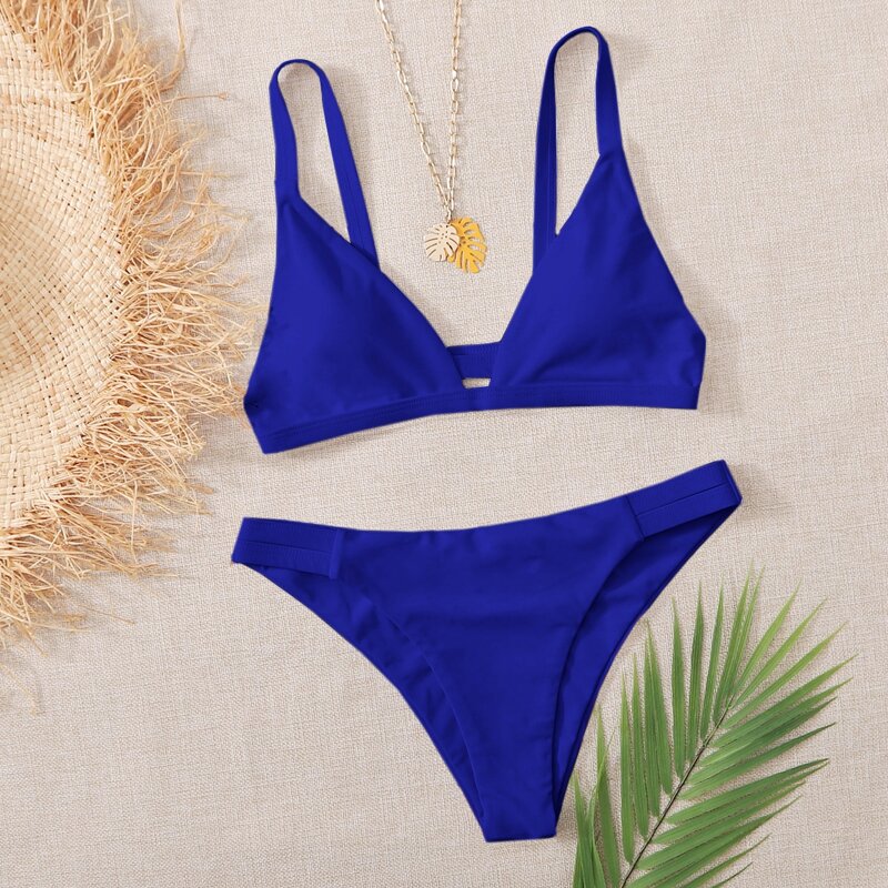 

Cut Out Detail Bikini Swimsuit, Royal blue