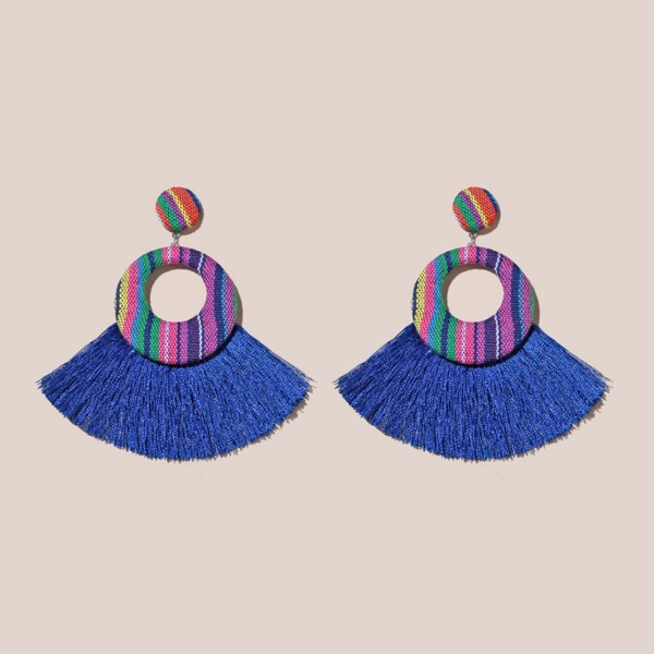 

Tassel Decor Drop Earrings, Blue