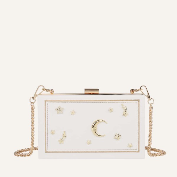 

Metal Decor Box Bag, White