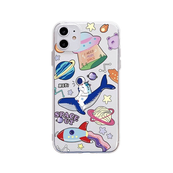 

1pc Cartoon Graphic iPhone Case, Multicolor