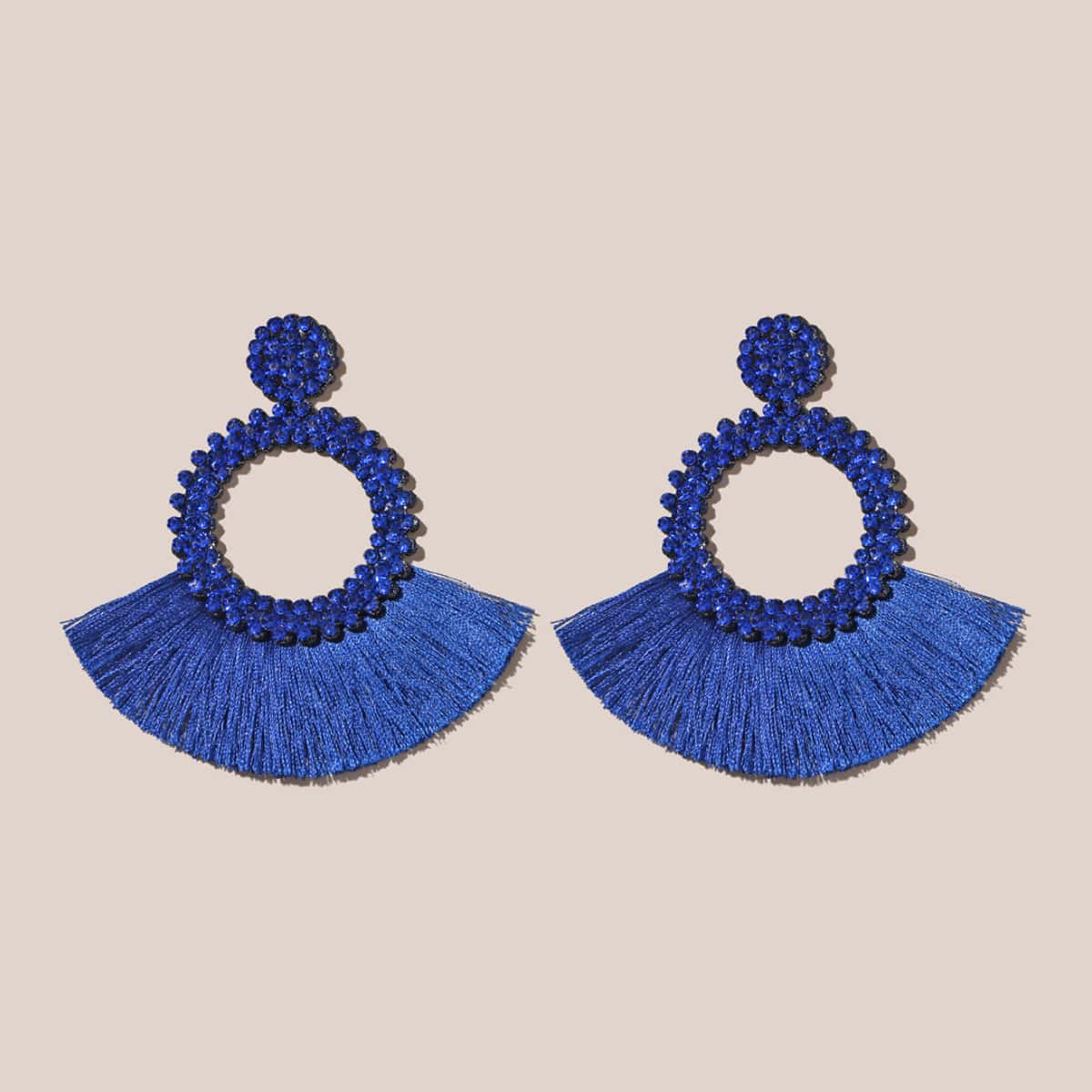 

Tassel Decor Drop Earrings, Blue