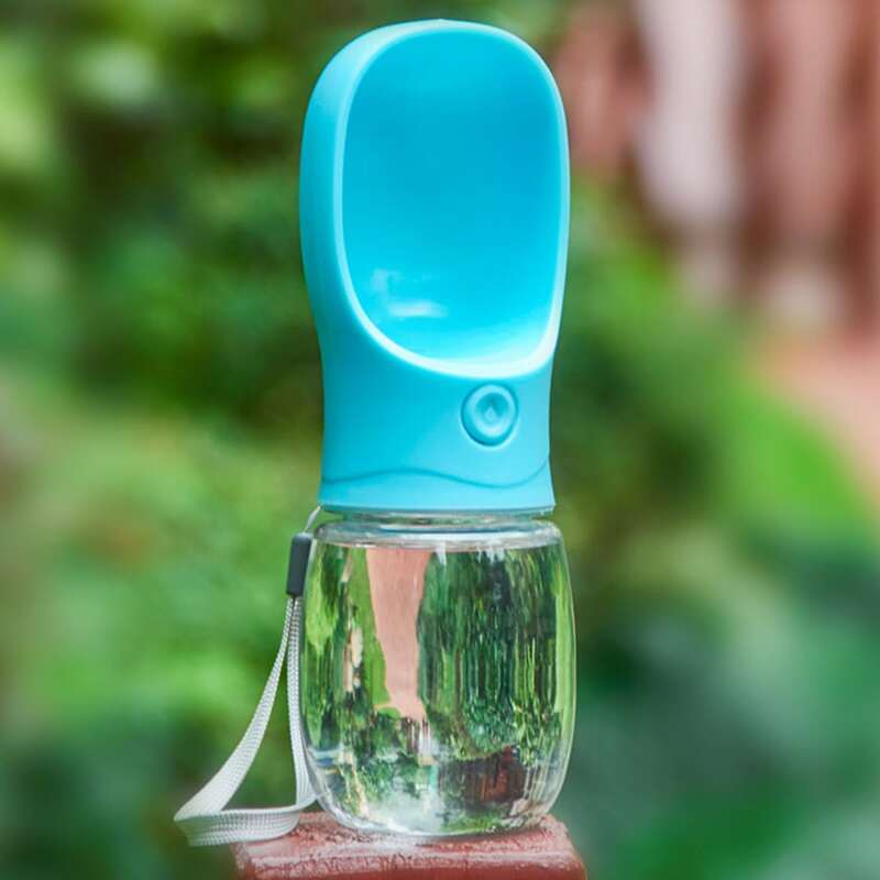 

1pc Dog Water Bottle With Dish, Blue