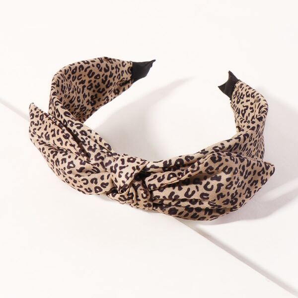 

Girls Leopard Bow Decor Hair Hoop, Multicolor