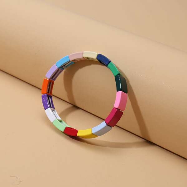 

Colorful Geometric Adjustable Bracelet, Multicolor