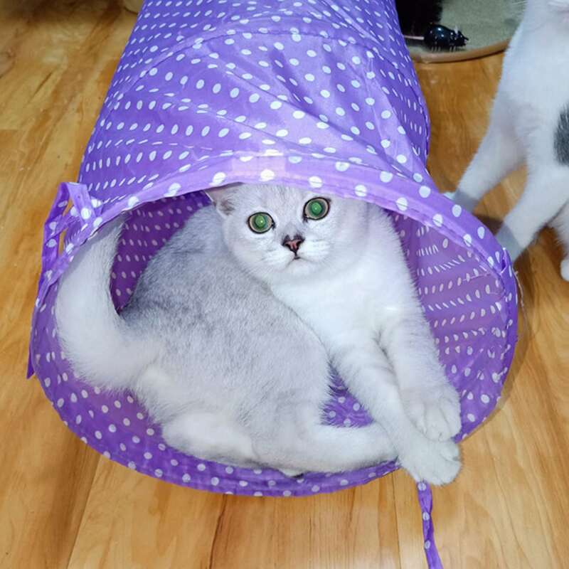 

1pc Polka Dot Cat Tunnel Toy, Purple
