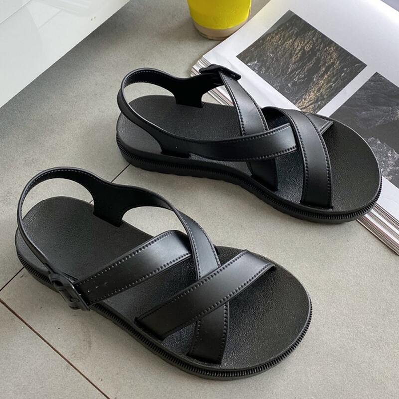

Cross Strap Slingback Sandals, Black