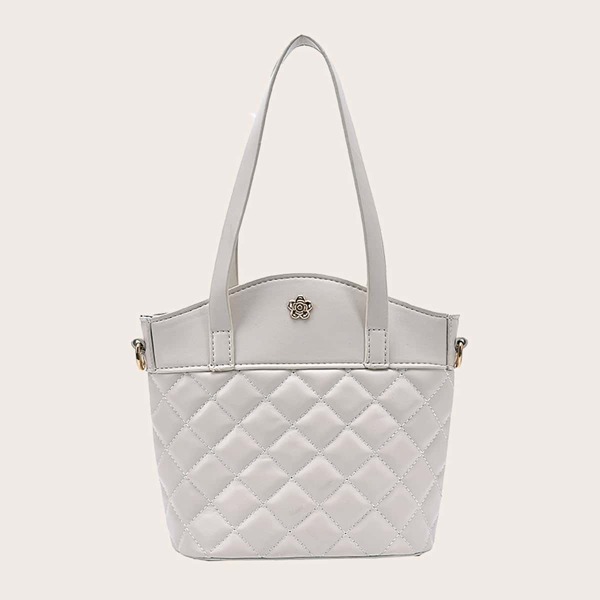

Quilted Shoulder Bag, White