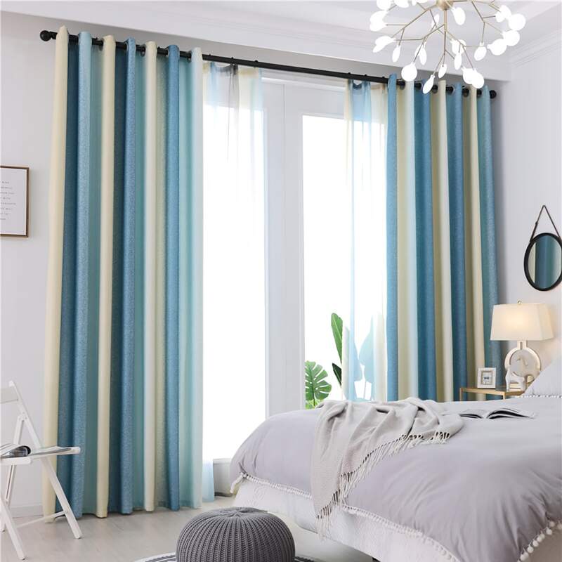 

1pc Color Block Blackout Curtain, Multicolor