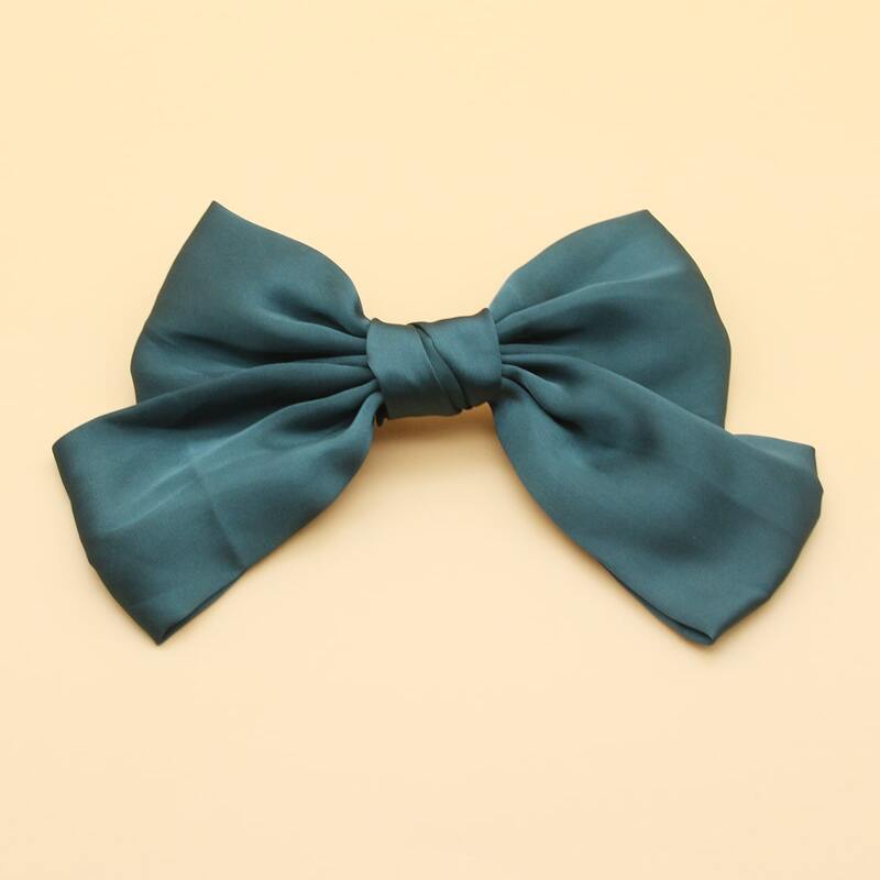 

Bow Hair Clip, Dark green