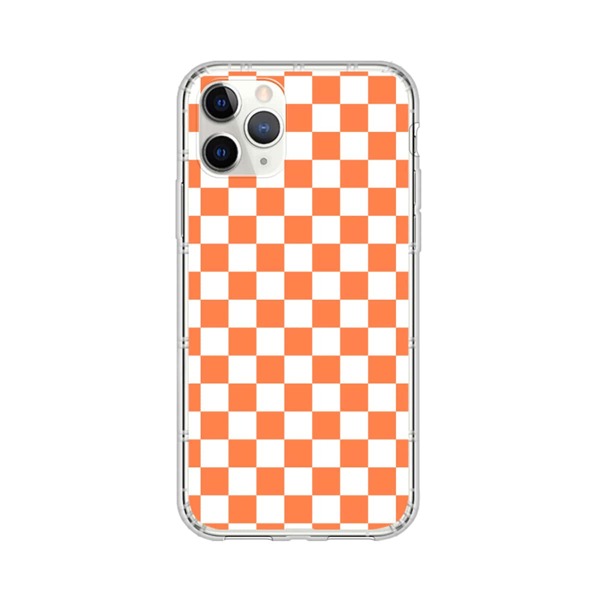

1pc Gingham iPhone Case, Orange