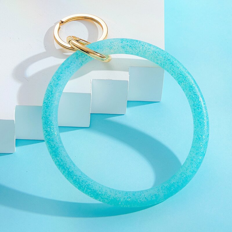 

Ring Charm Keychain, Mint green