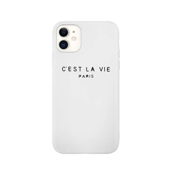 

1pc Letter Graphic iPhone Case, White