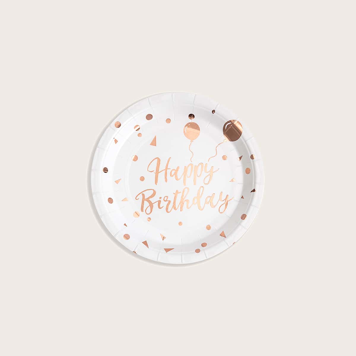 

10pcs Slogan Graphic Disposable Plate, White