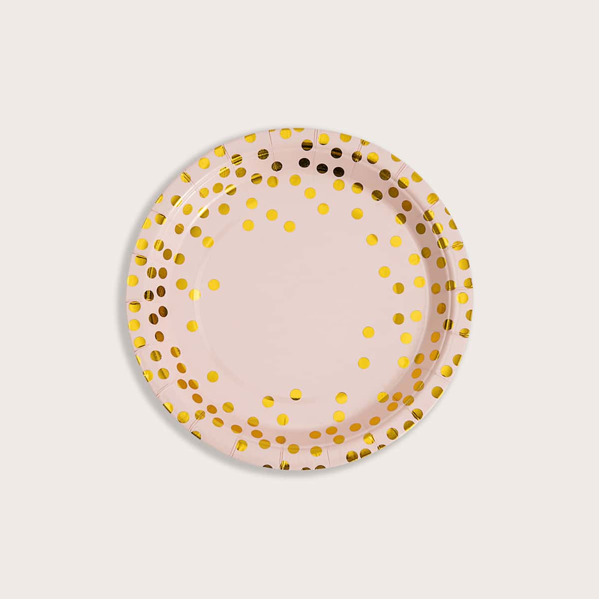 

10pcs Polka Dot Pattern Disposable Plate, Pink