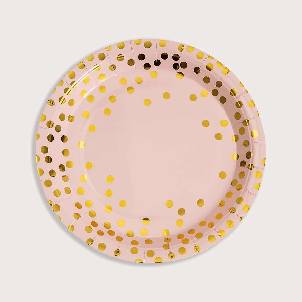 

10pcs Polka Dot Pattern Disposable Plate, Pink