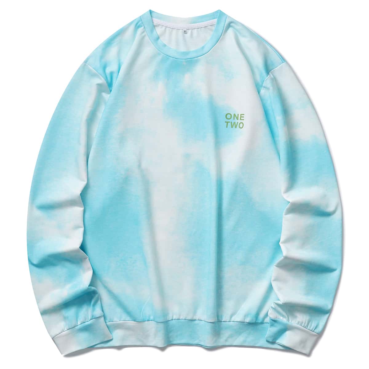 

Guys Tie Dye Letter Graphic Sweatshirt, Blue and white