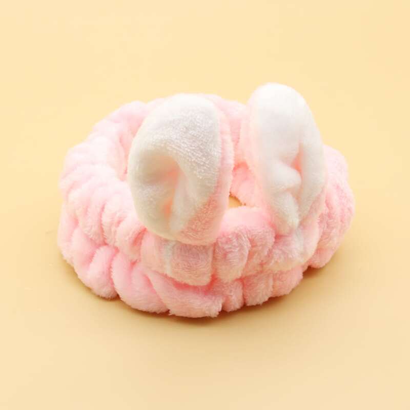 

1pc Cartoon Ear Bath Headband, Pastel baby pink