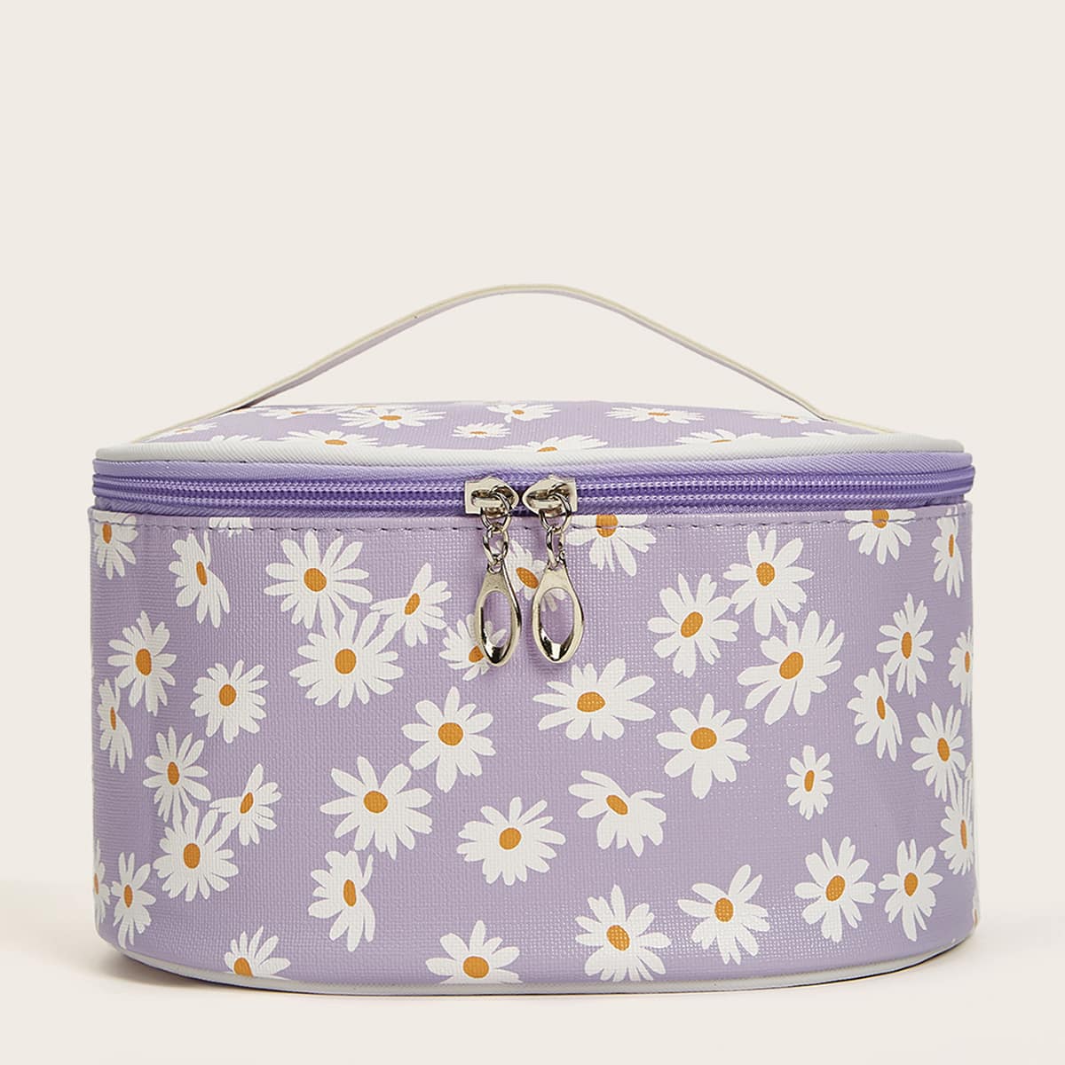 

1pc Daisy Print Makeup Bag, Multicolor