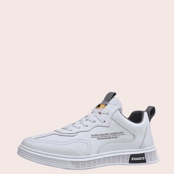 

Men Lace-up Front Wide Fit Sneakers, White
