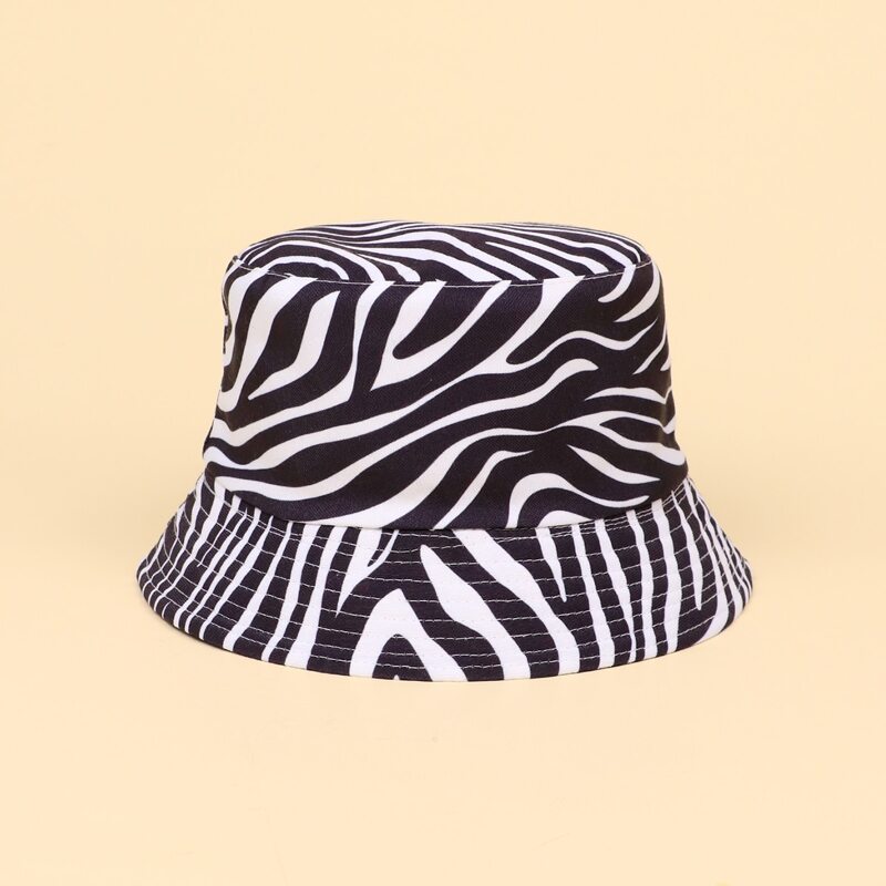 

Zebra Stripe Bucket Hat, Black and white