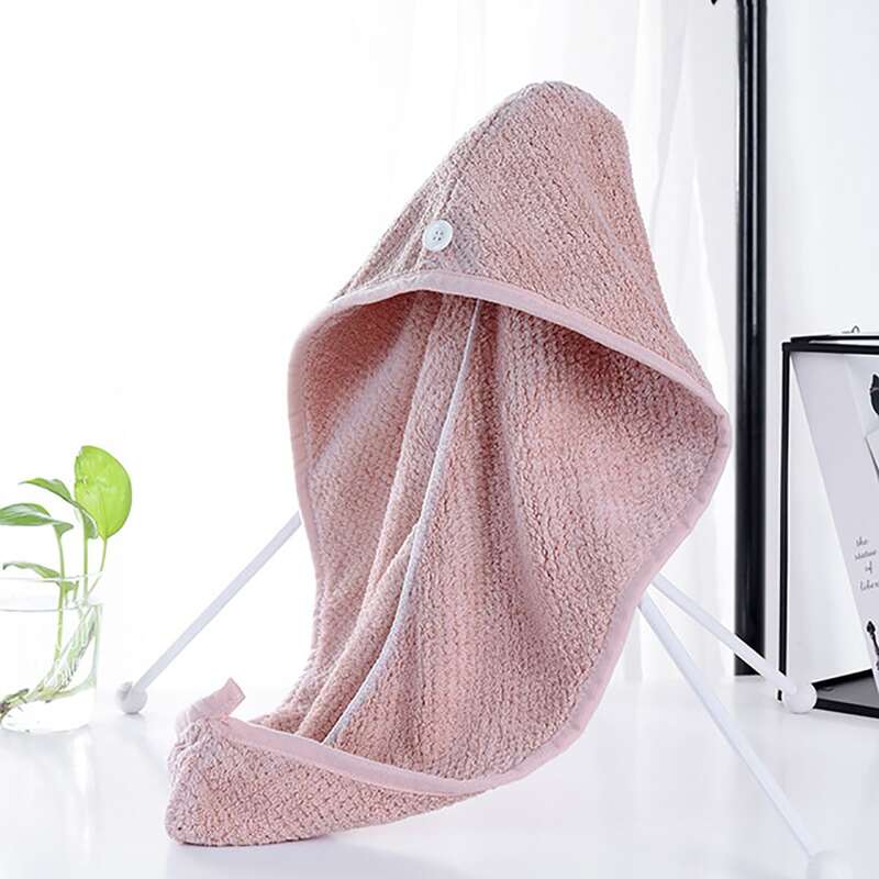 

1pc Hair Drying Cap, Pastel dusty pink
