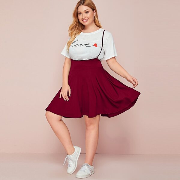 

Plus Criss-cross Overall Dress, Burgundy