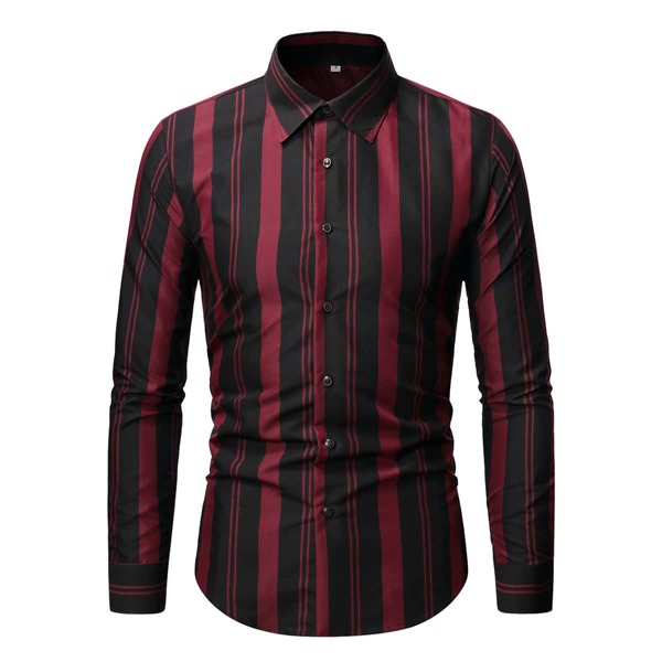 

Men Vertical Striped Button Up Shirt, Multicolor