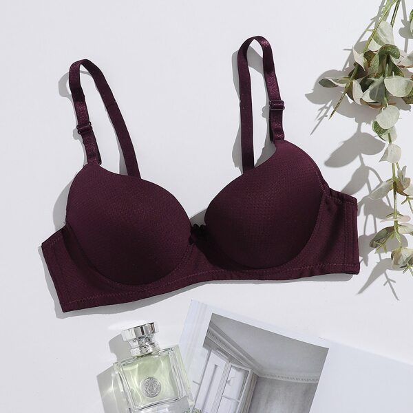 

Solid Underwire Bra, Purple