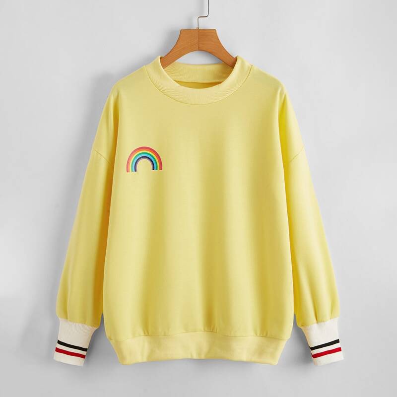 

Rainbow Graphic Sweatshirt, Yellow