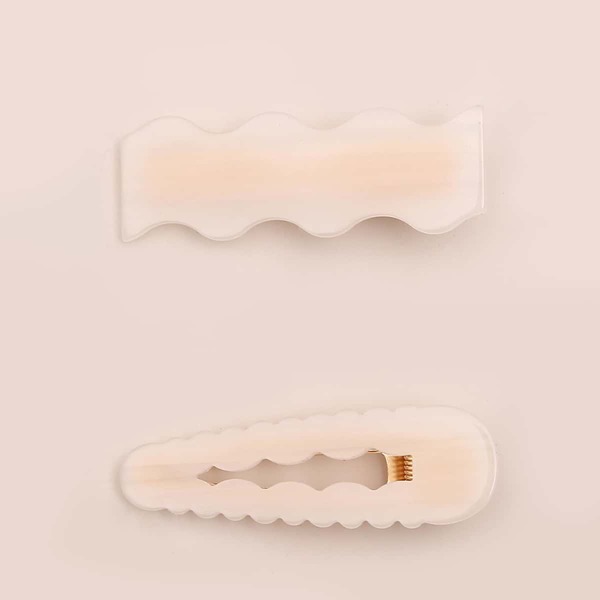 

2pcs Acrylic Hair Clip, White