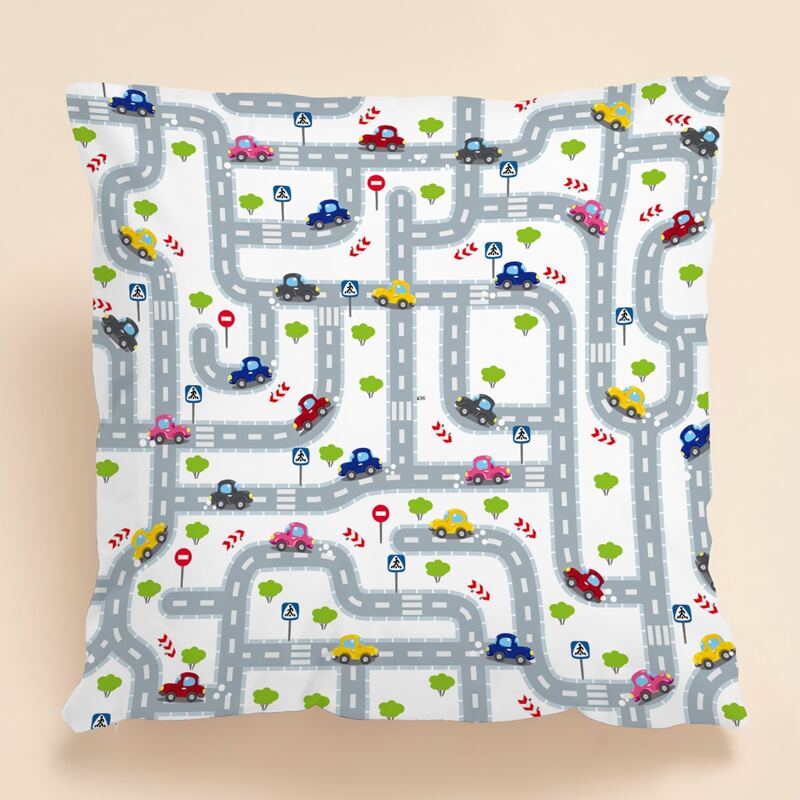 

Kids Cartoon Graphic Cushion Cover Without Filler, Multicolor