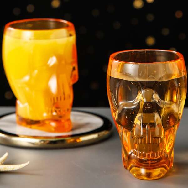 

1pc Skull Design Cup, Orange