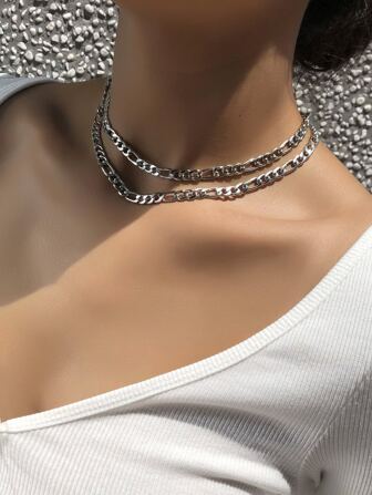 قلادة سلسلة بسيط 2 قطع