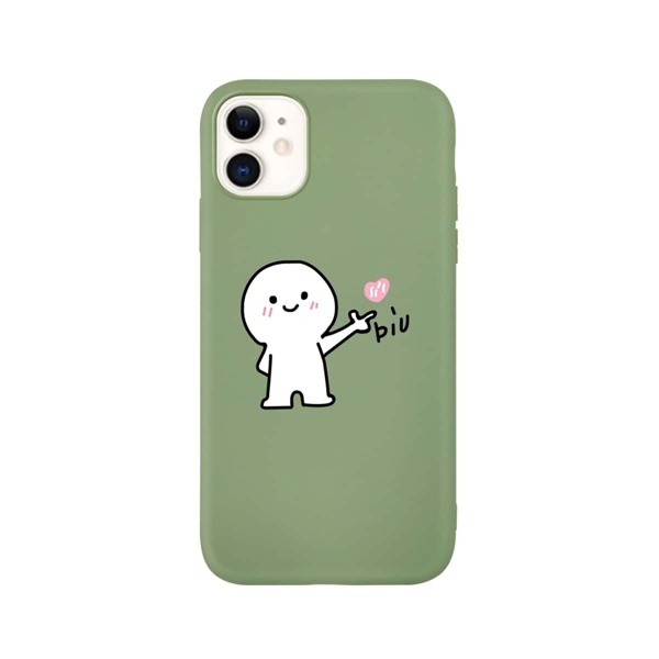 

1pc Cartoon Graphic iPhone Case, Green