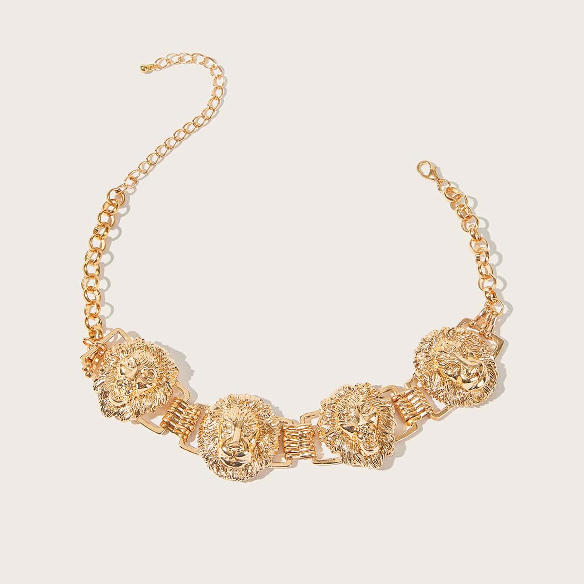 

Metal Lion Decor Chain Necklace, Gold