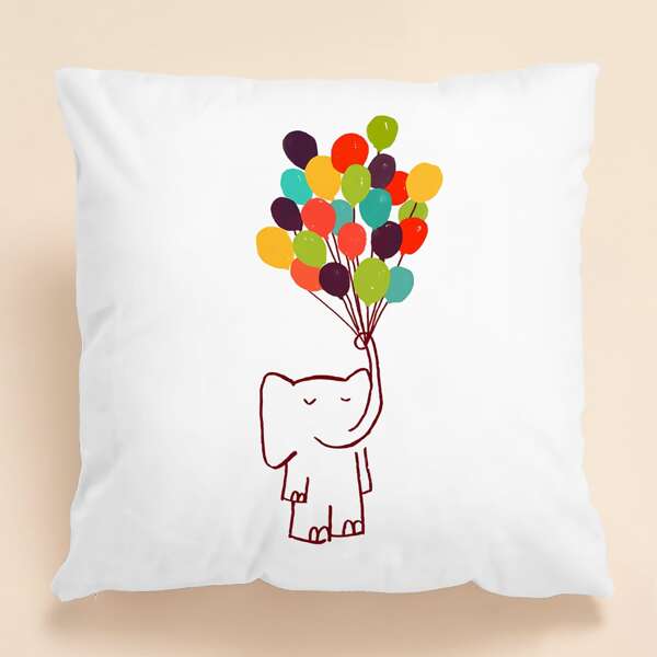 

Kids Cartoon Graphic Cushion Cover Without Filler, Multicolor