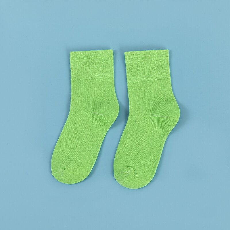 

1pair Simple Solid Socks, Green