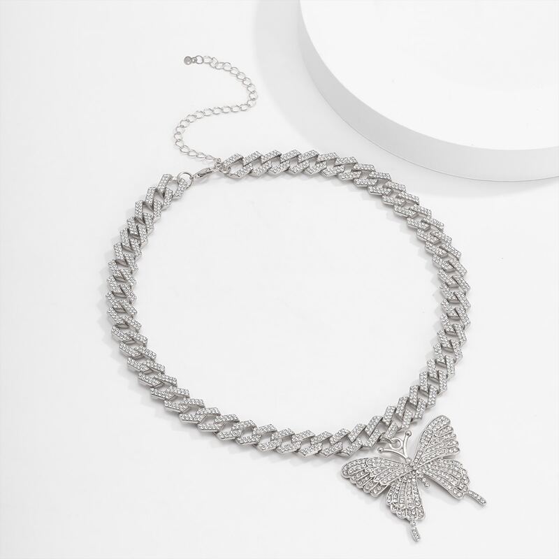 

Butterfly Charm Chain Necklace, Silver
