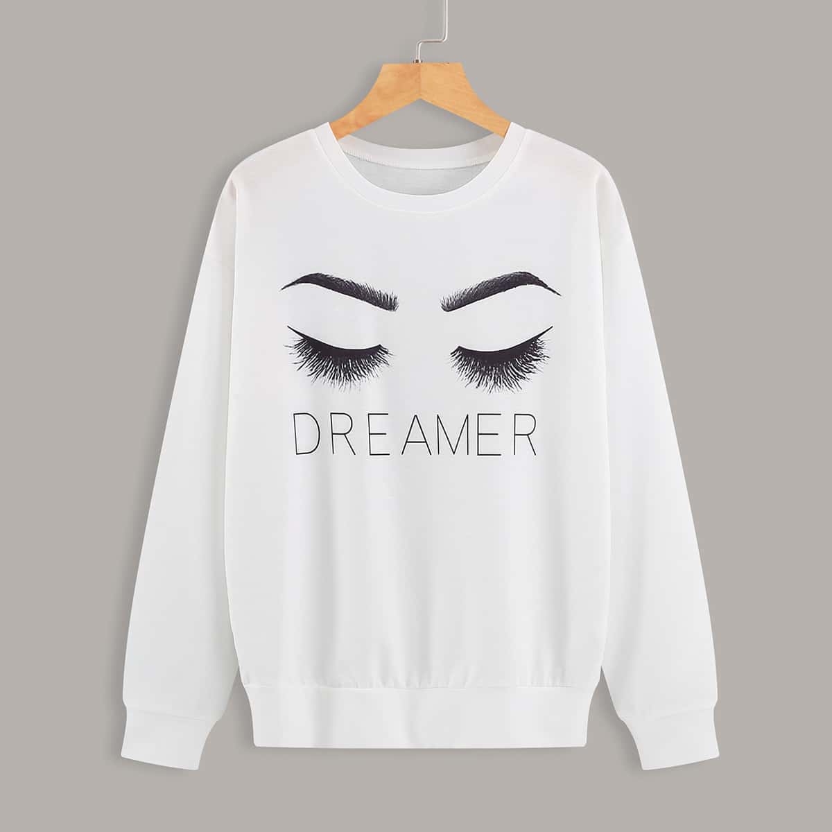 

Letter & Figure Graphic Sweatshirt, White