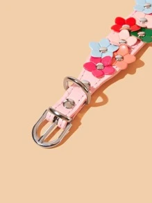 1pc Flower Decor Dog Collar - Pink - View 3