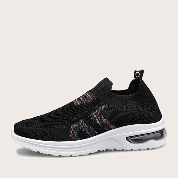 

Colorblock Knit Slip On Sneakers, Black